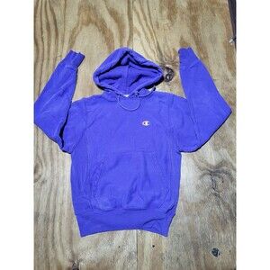 CHAMPION Reverse Weave C Crest Logo Hoodie Sweatshirt Purple XS Pullover @B3